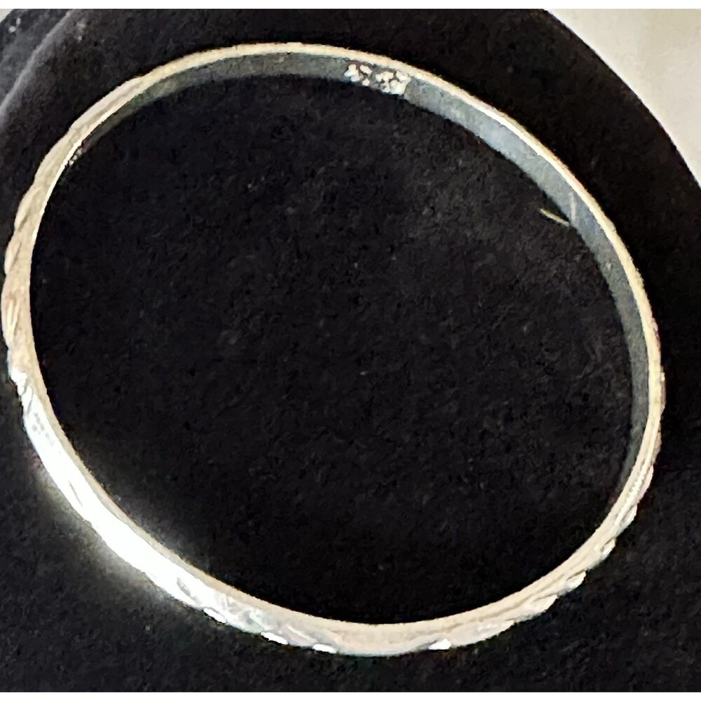 Vintage Sterling Silver Etched Bangle Bracelet 925 Stackable Slip-On 15.9g - Picture 4 of 8